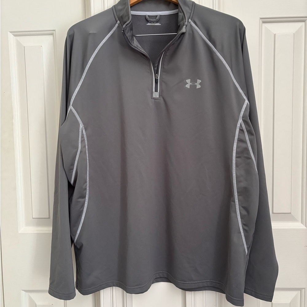 Under Armour Men's Gray Quarter-Zip Pullover, size XL